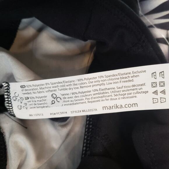 Marika Performance Legging Women XL Jordan Black White Geometric Workout Pants - Picture 12 of 12